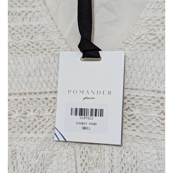 Pomander Place Tuckernuck Mini Dress Small Ivory Crochet Lace Bell Sleeve Boho - Picture 8 of 13